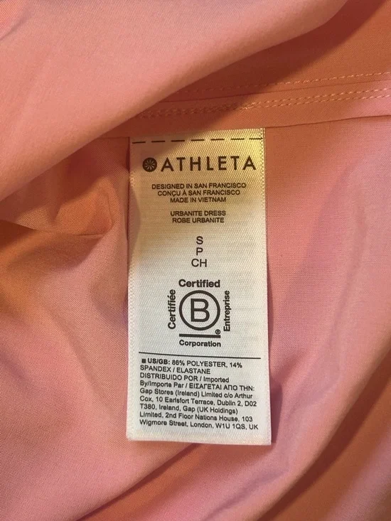 Athleta Urbanite Pink Shirt Dress Long Sleeve Midi Size Small Summer Athleisure - Picture 10 of 13